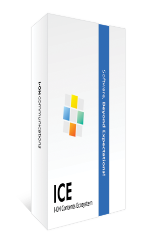 [아이온커뮤니케이션즈의 신제품 ‘I-ON Contents Ecosystem 1.0(이하 ICE 1.0)’ 제품패키지 모습]